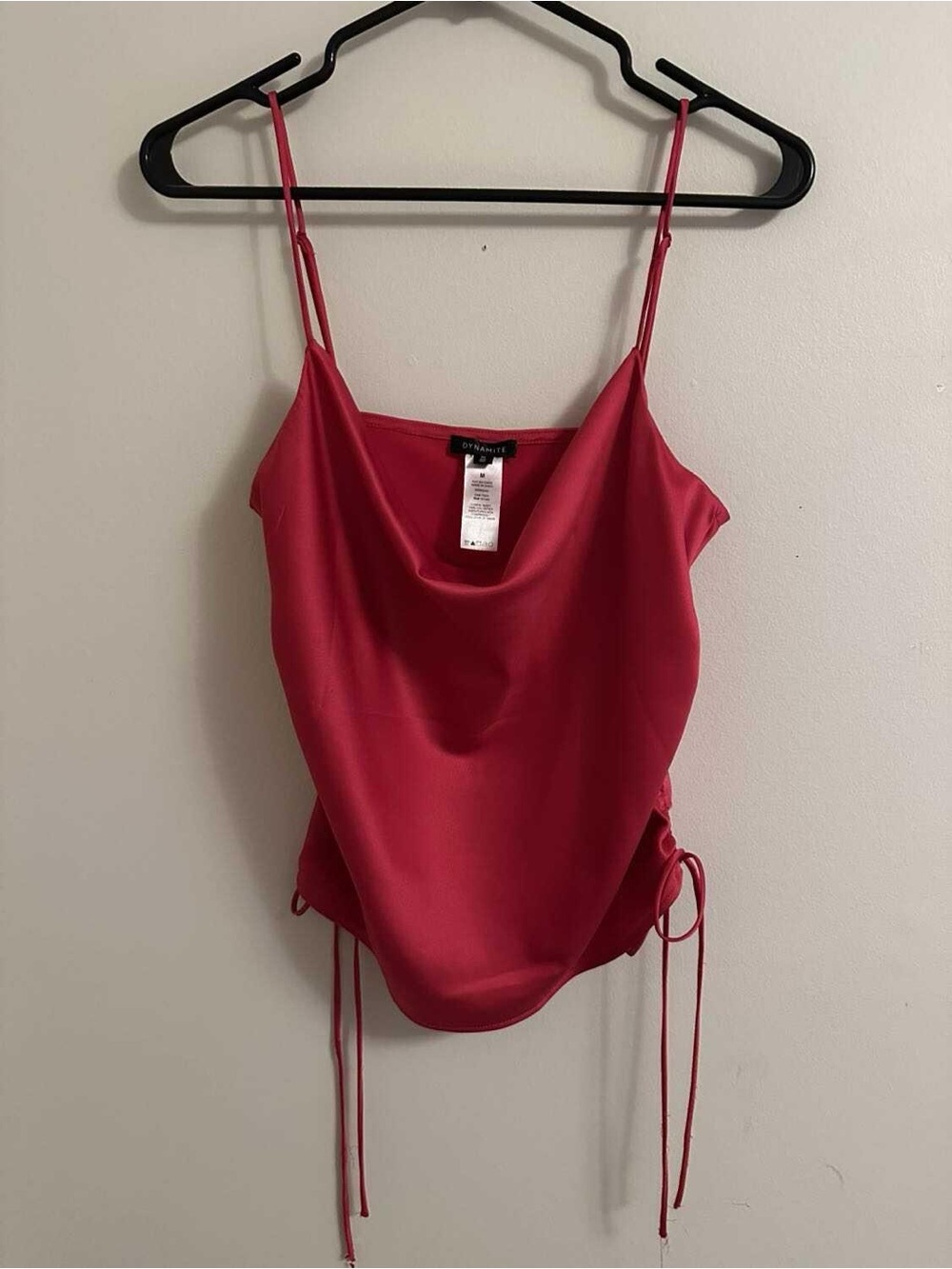 Dynamite Satin Cowl Neck Camisole with Side Ties